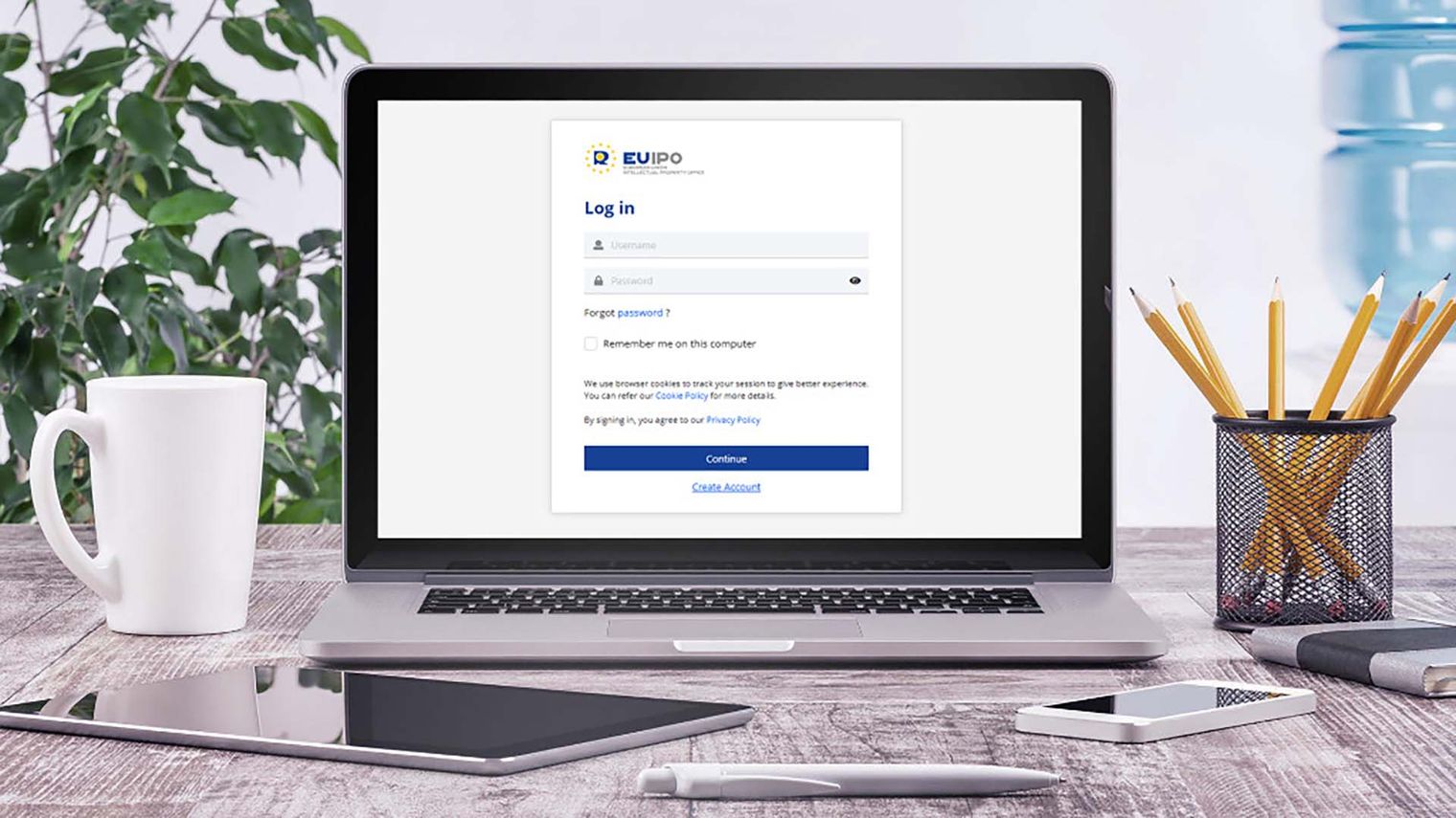 nuova schermata login EUIPO